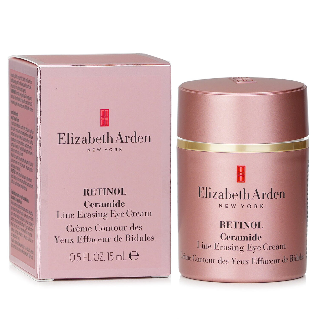 Elizabeth Arden Ceramide Retinol Eye Cream in 15ml, targets fine lines, wrinkles, and dark circles for youthful, radiant eyes.