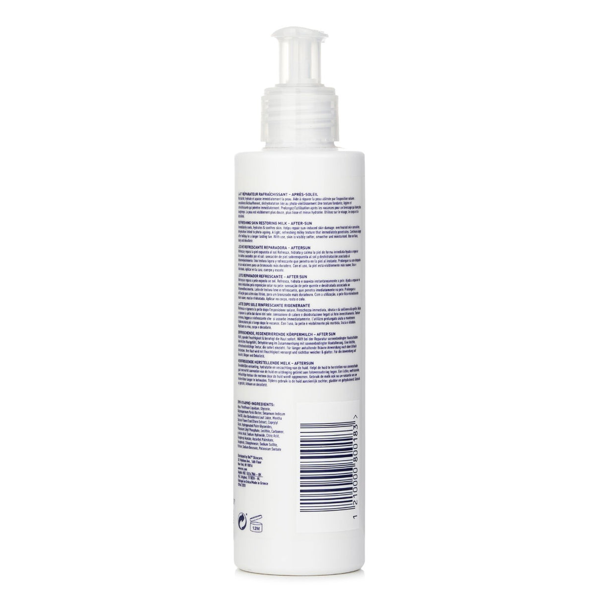 ROC Soleil-Protect Refreshing Milk in a 200ml bottle, providing soothing after-sun hydration for all skin types.