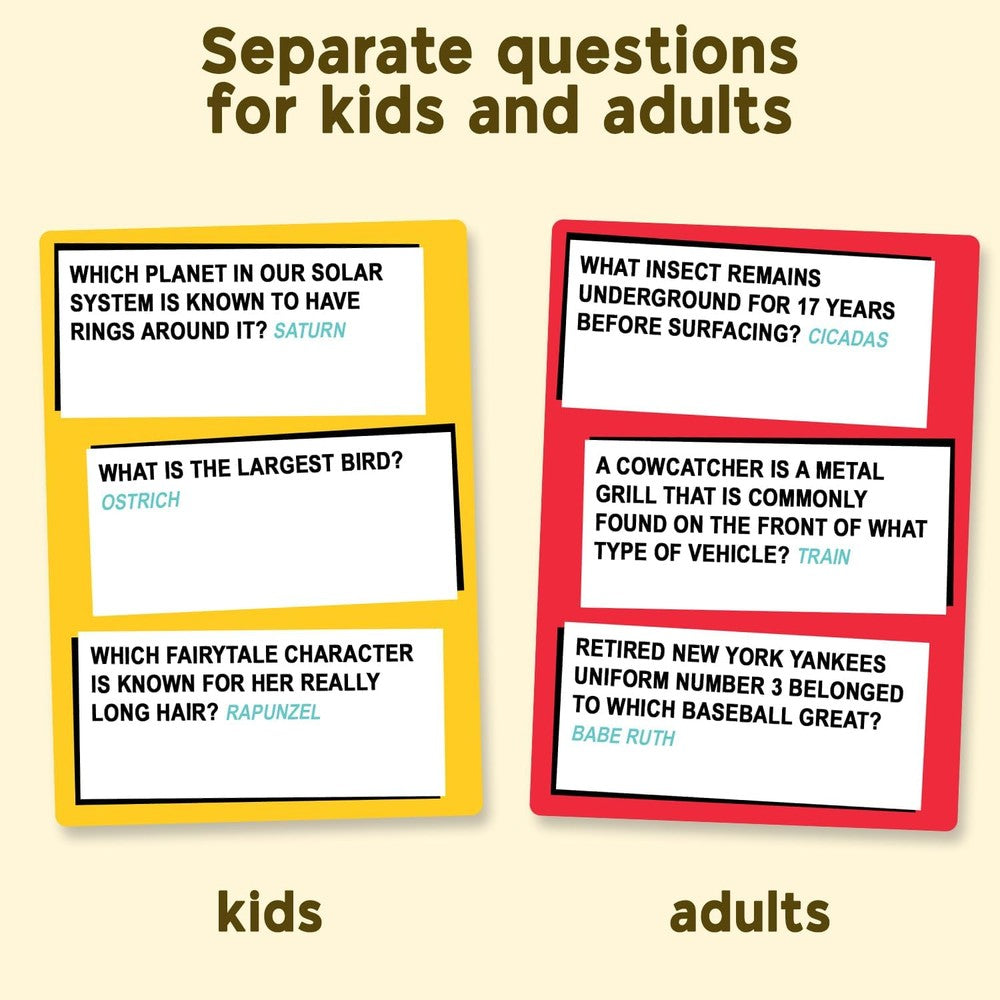 Who Knows More; Kids or Adults? Board Game