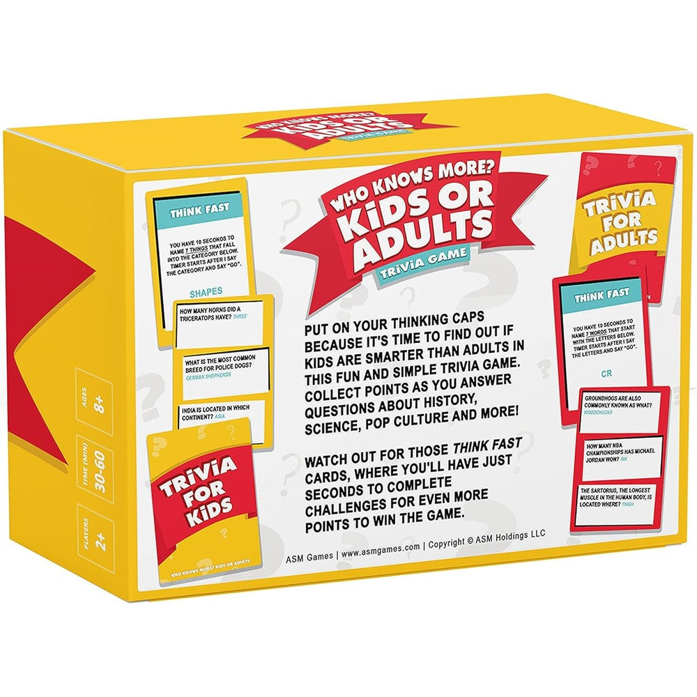 Who Knows More; Kids or Adults? Board Game