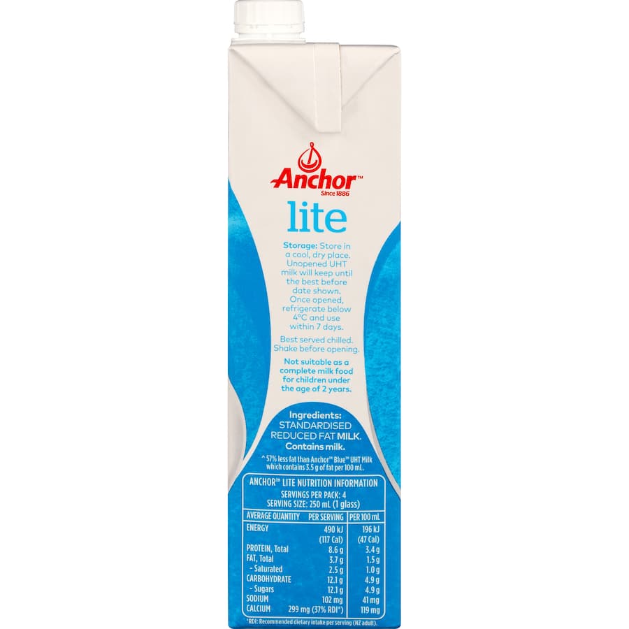Anchor Uht Milk Lite Blue Ctn 1L