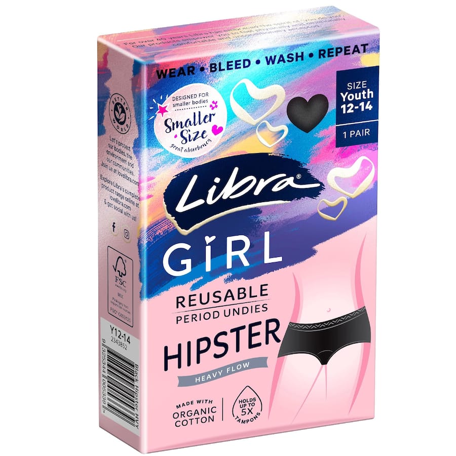 Libra Period Underwear Hipster Medium $15.00 / 1ea