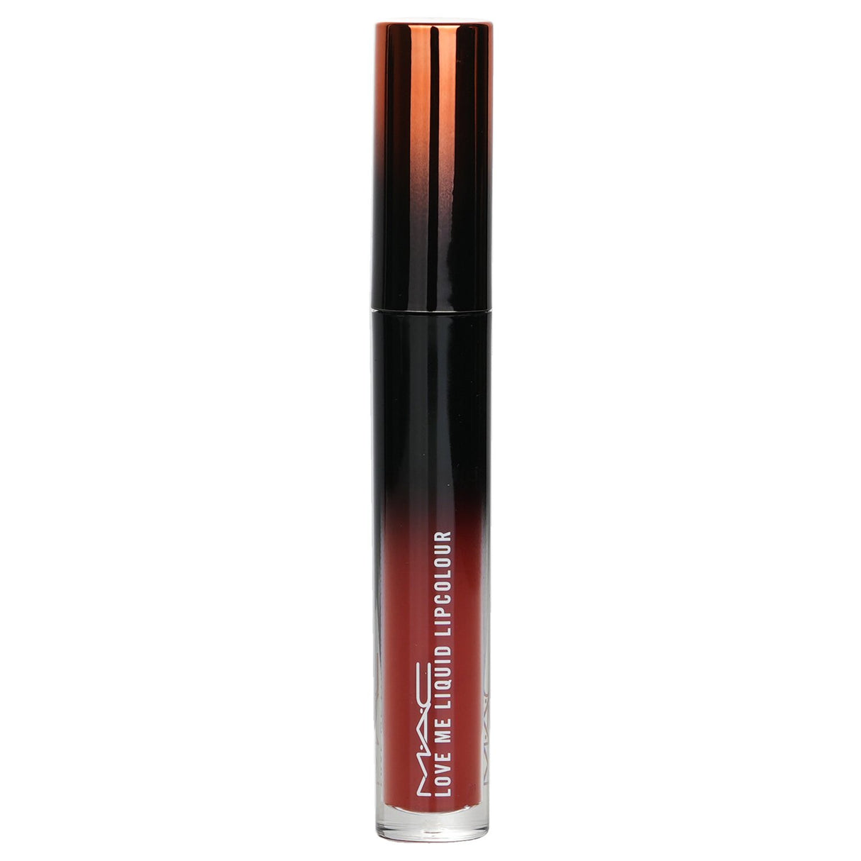 Hydrating MAC Love Me Liquid Lipcolour in #483 It's All Me with a satin finish and 12-hour non-feathering wear.