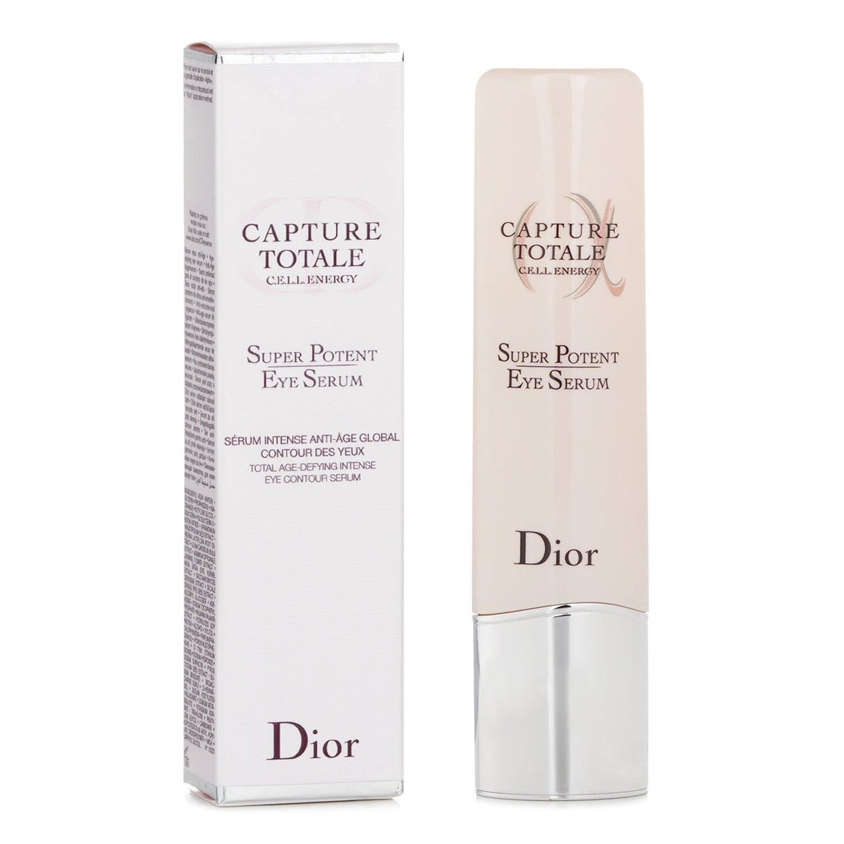 Christian Dior Capture Totale eye serum with 92% natural ingredients, features a unique massaging applicator for ageless eyes.