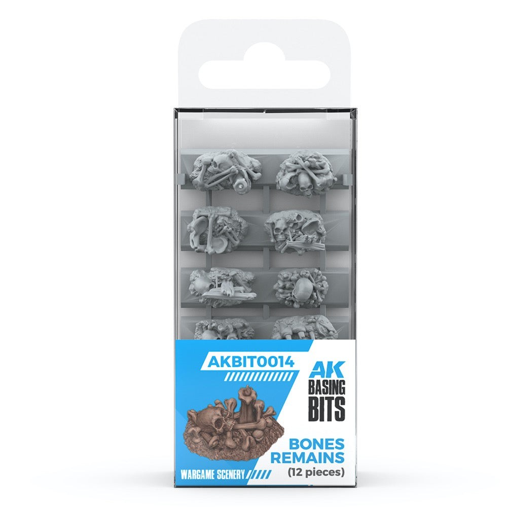 AK Interactive - Basing Bits - Bones Remains - 12 Pieces - Miniature Terrain