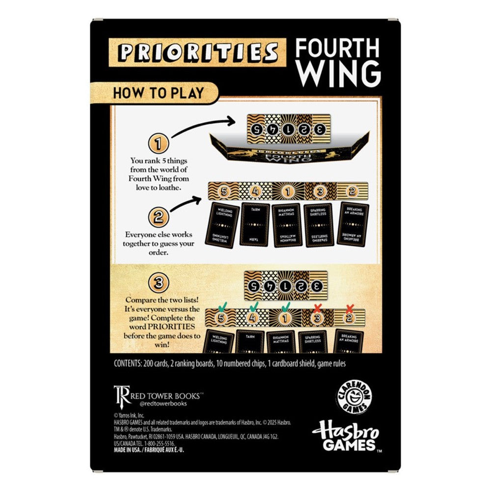 Priorities Fourth Wing Card Game