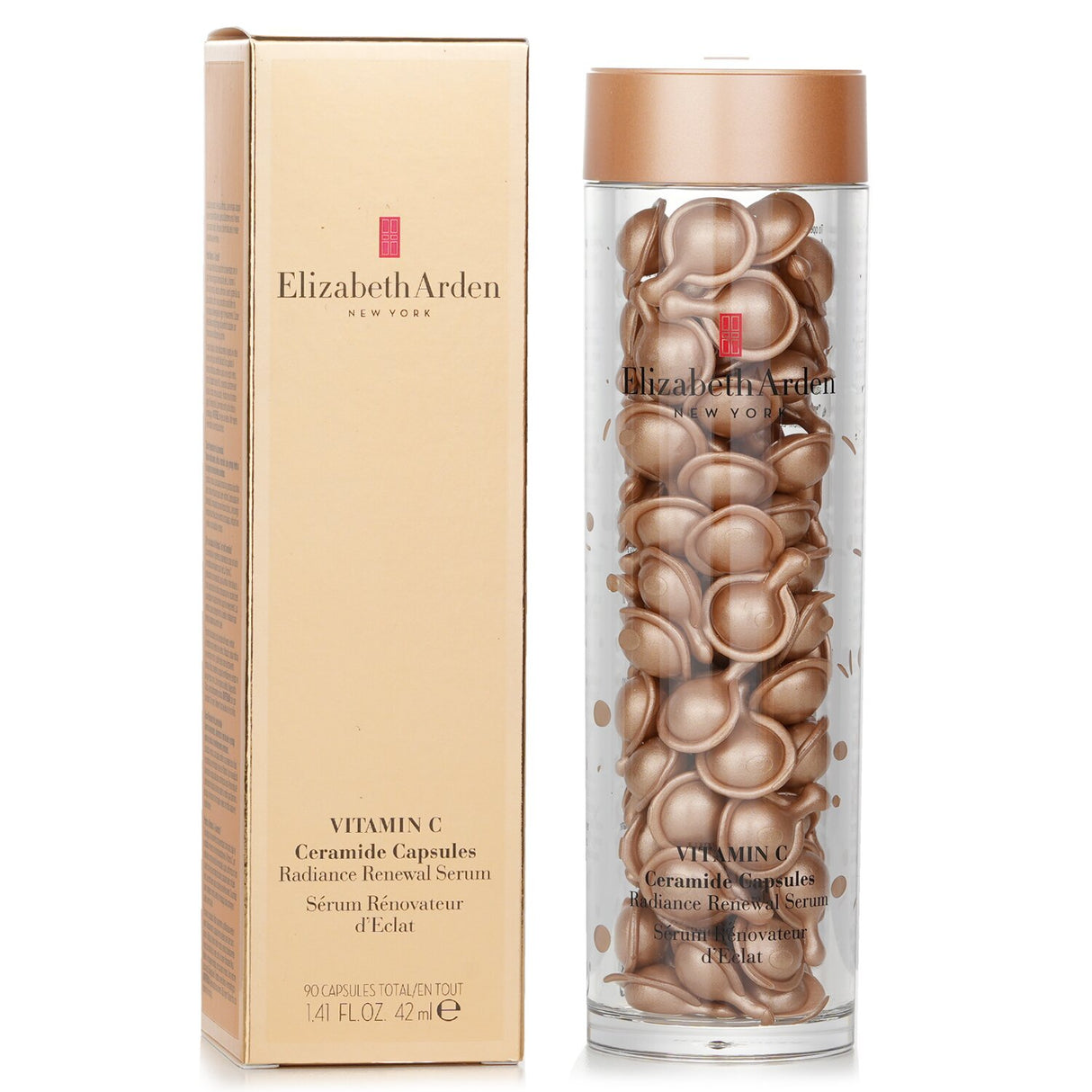 Elizabeth Arden Ceramide Vitamin C Capsules, 90-count, brightening serum for youthful, radiant skin in convenient single doses.