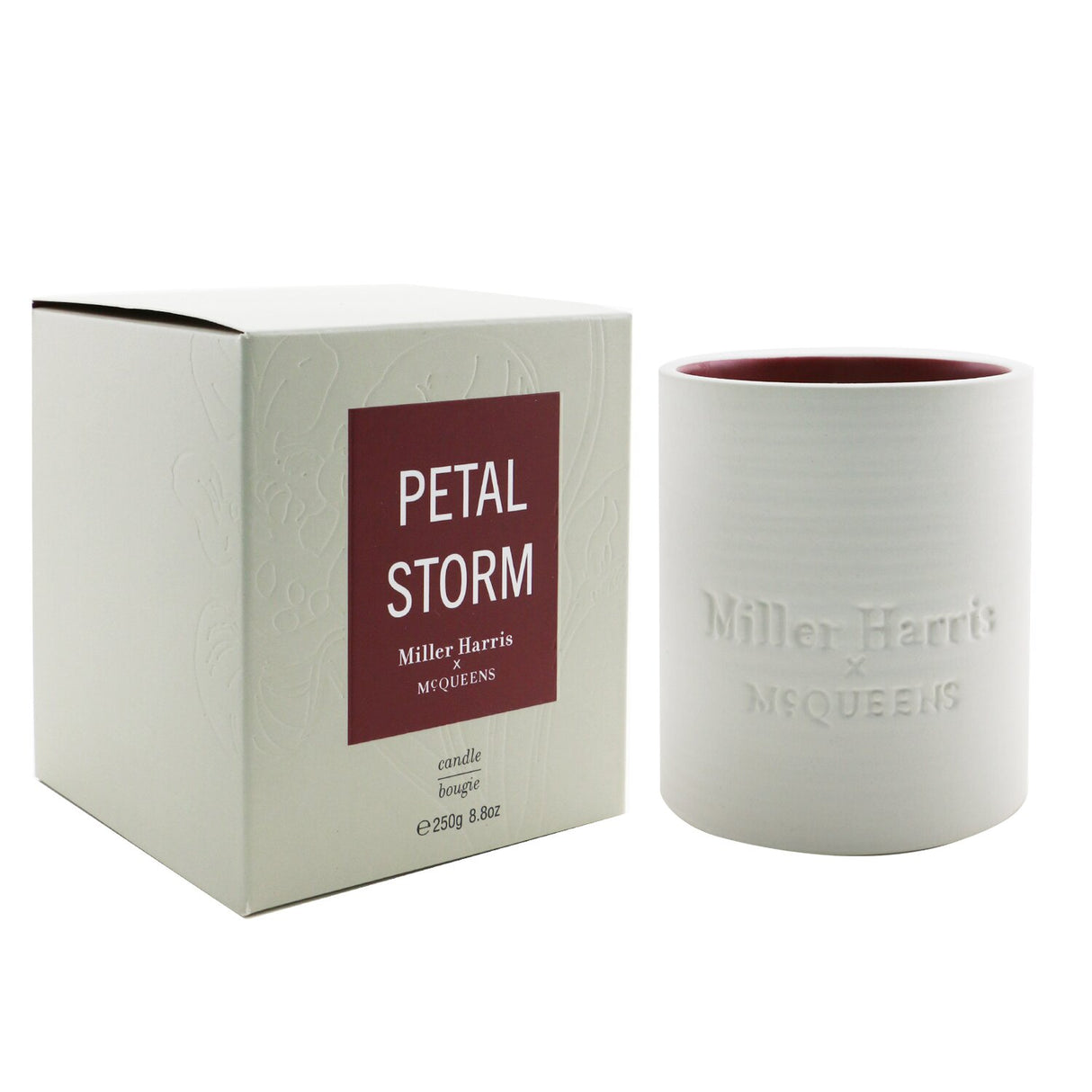 Miller Harris Petal Storm Candle, 250g, featuring a crisp citrus and floral fragrance for a serene ambiance.
