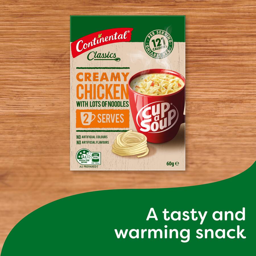 Continental Cup A Soup Instant Soup Chicken & Lots Of Noodles 60g 2pack
