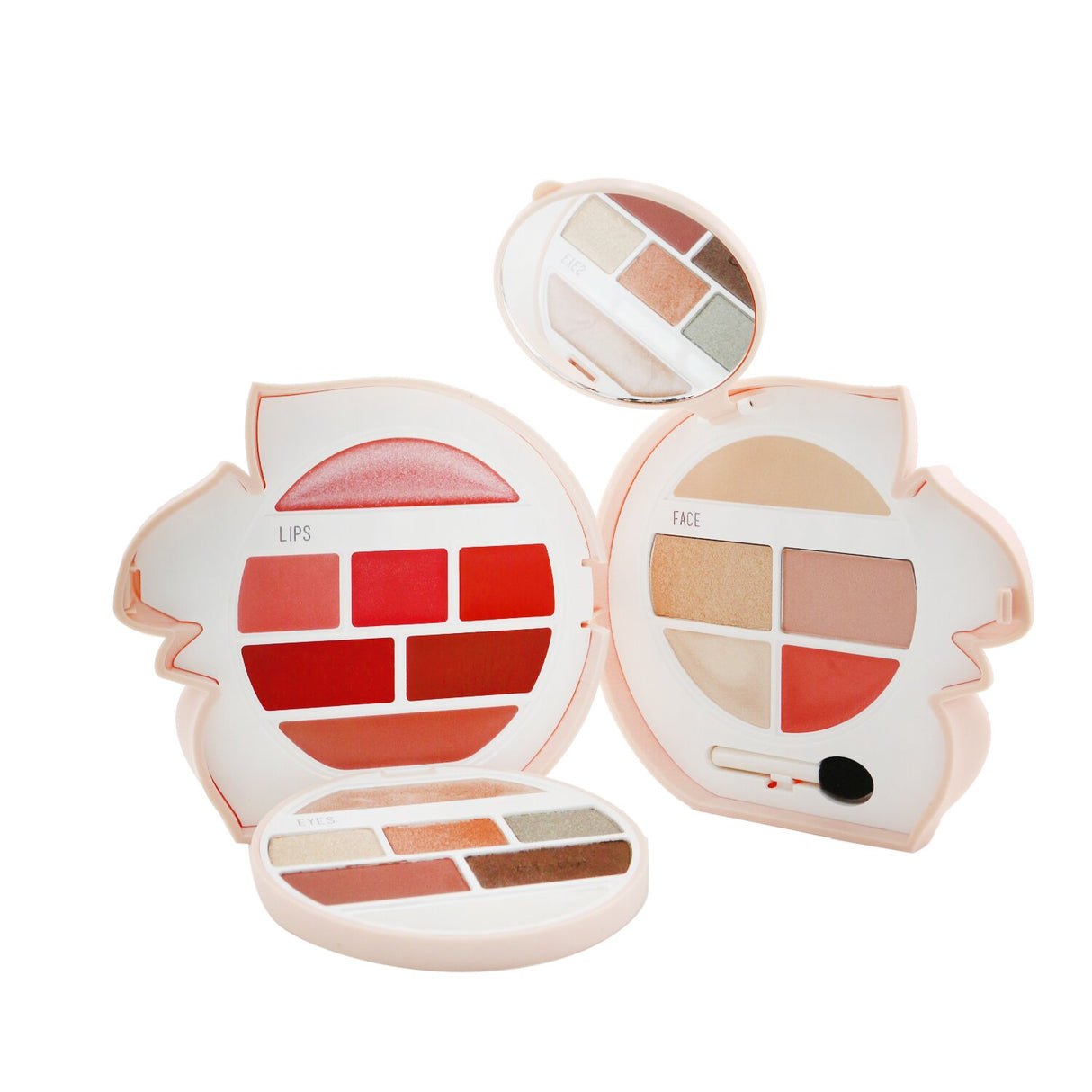 Pupa Squirrel 3 Kit #001 features face highlighters, concealer, blush, eyeshadows, lip creams, and gloss for versatile makeup looks.