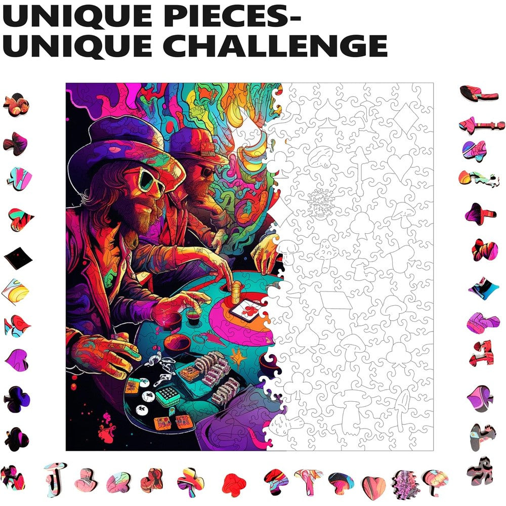 Trippy Puzzles - 300 Piece Wood Jigsaw Poker Palooza