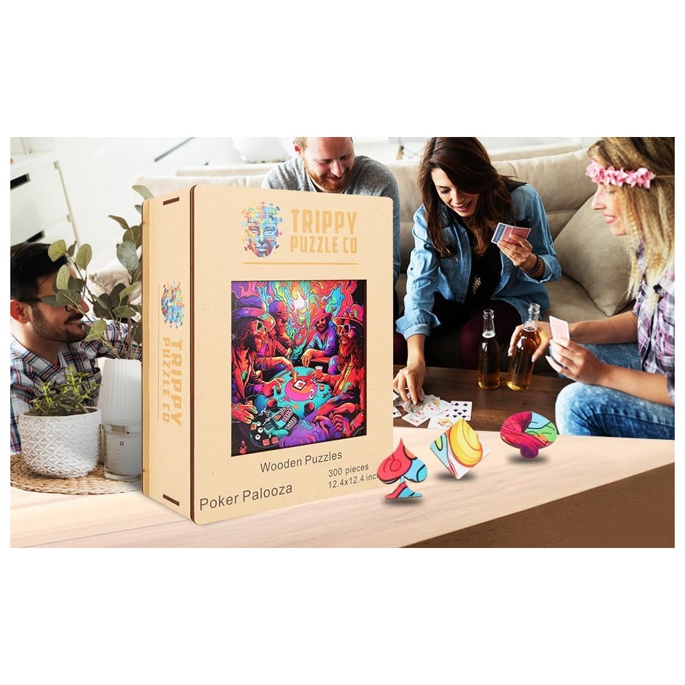 Trippy Puzzles - 300 Piece Wood Jigsaw Poker Palooza