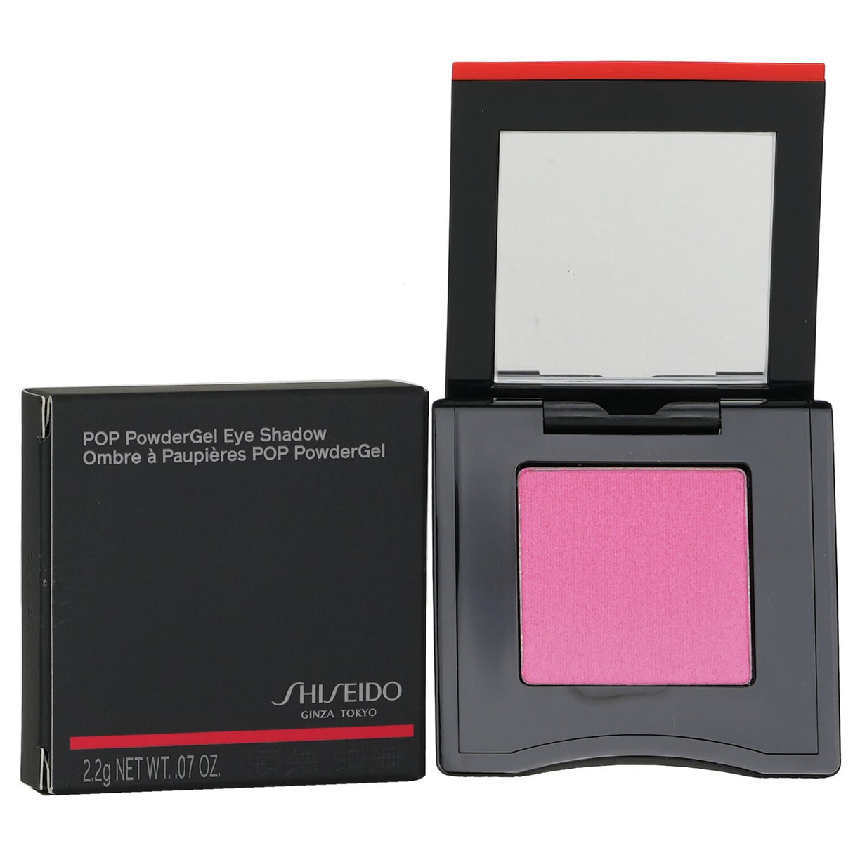 Shiseido POP PowderGel Eye Shadow in Waku-Waku Pink, a versatile eyeshadow offering matte, shimmer, and sparkle finishes.