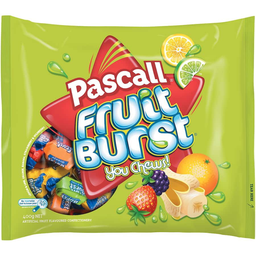 Pascall Sweets Fruit Bursts - 400g