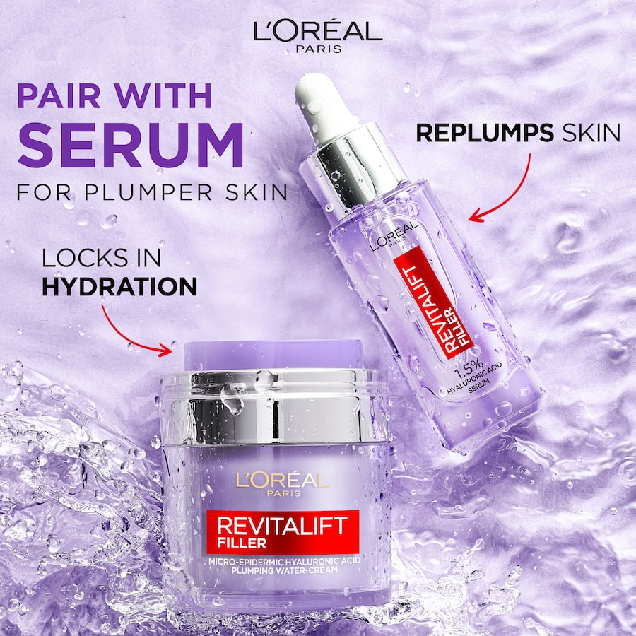 Loreal Revitalift Filler Face Cream Hyaluronic Acid Pluming Water 50mL