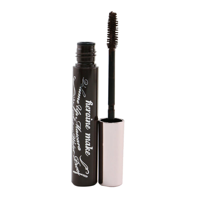 KISS ME Heroine Make Volume UP Mascara in #02 Brown, waterproof formula for volume, curl, and long-lasting wear.