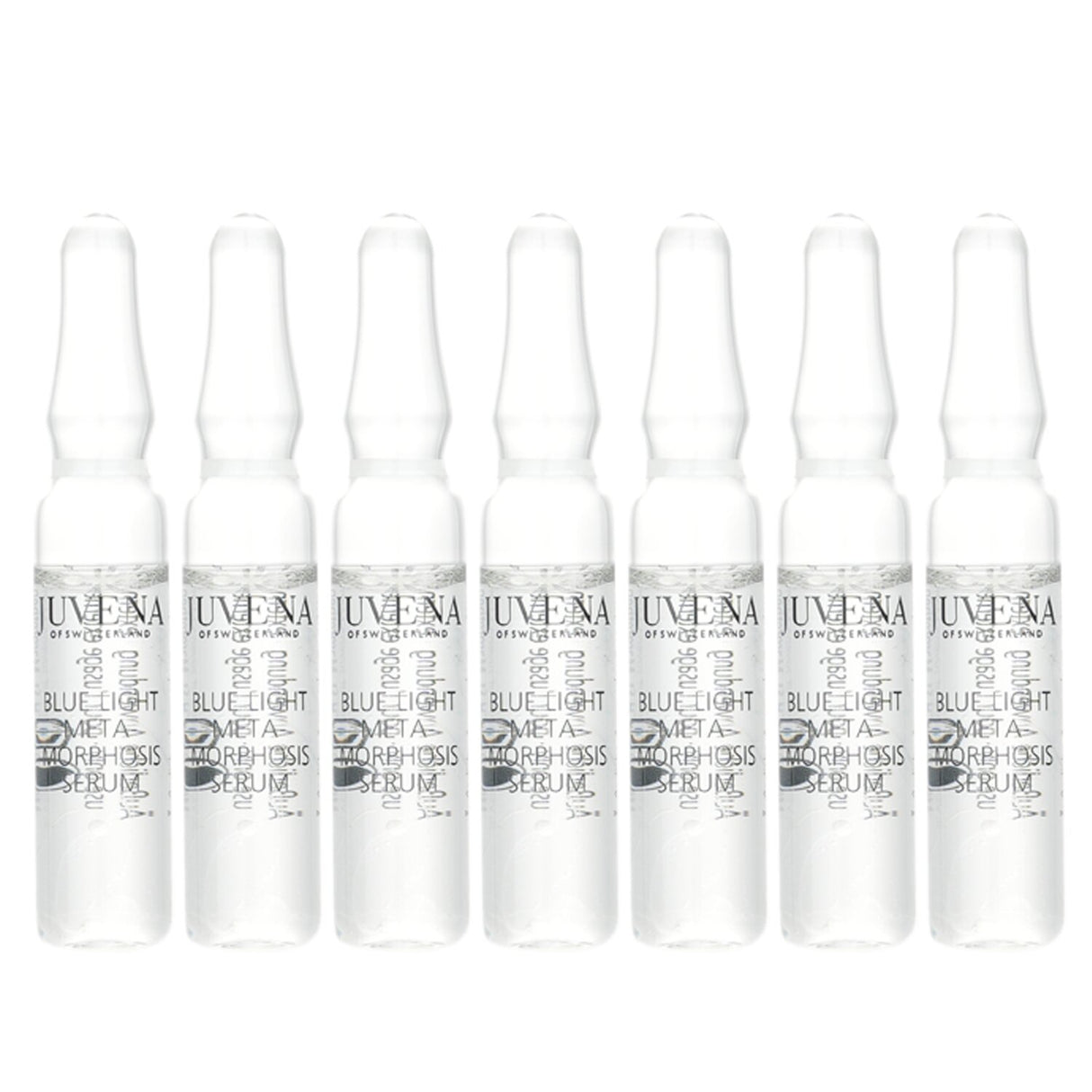 Juvena Blue Light Metamorphosis Serum ampoules, 7x2ml, for anti-aging and deep hydration against digital skin damage.