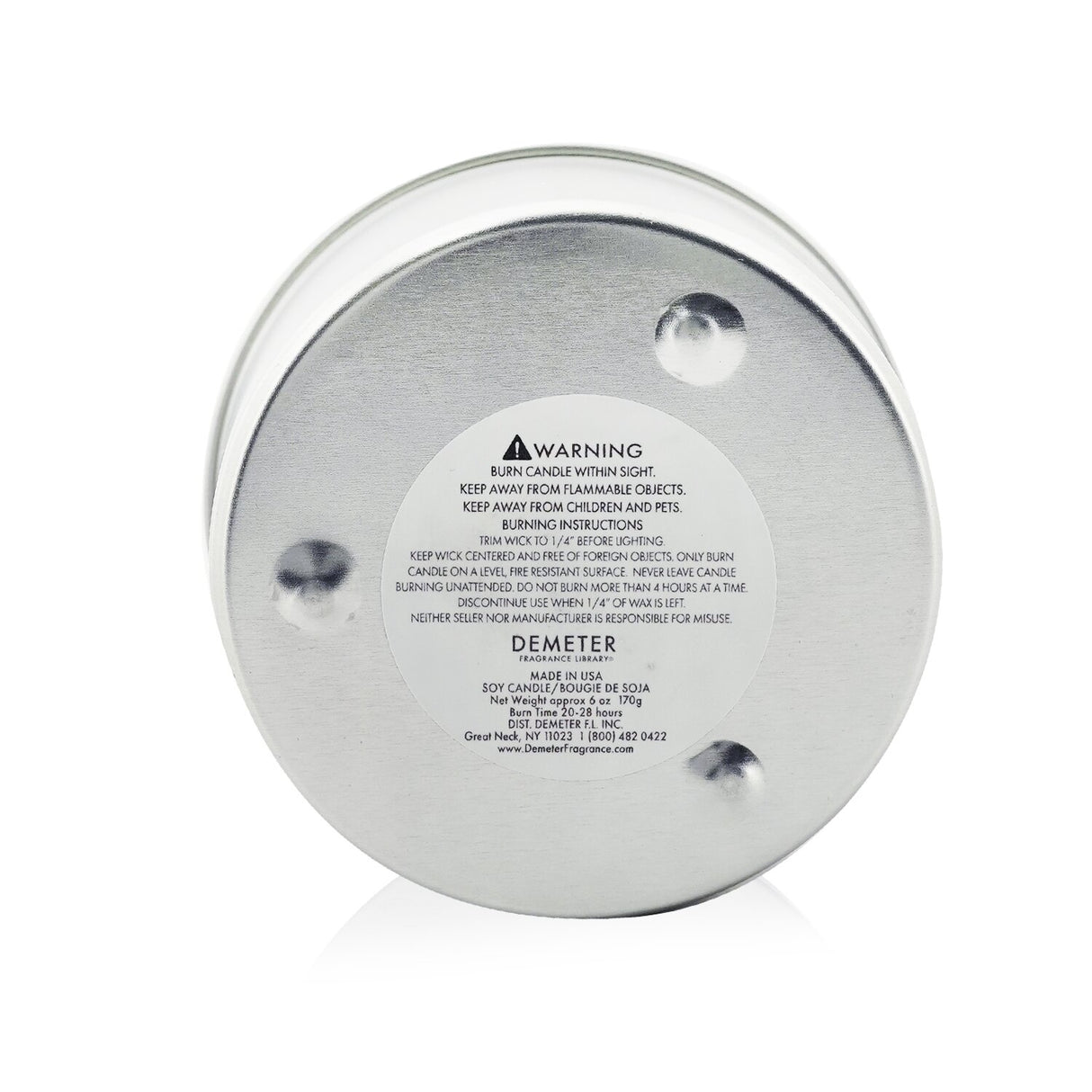 "Demeter Atmosphere Soy Candle in New Baby scent, 170g, handcrafted for a warm, soothing ambiance in any room."