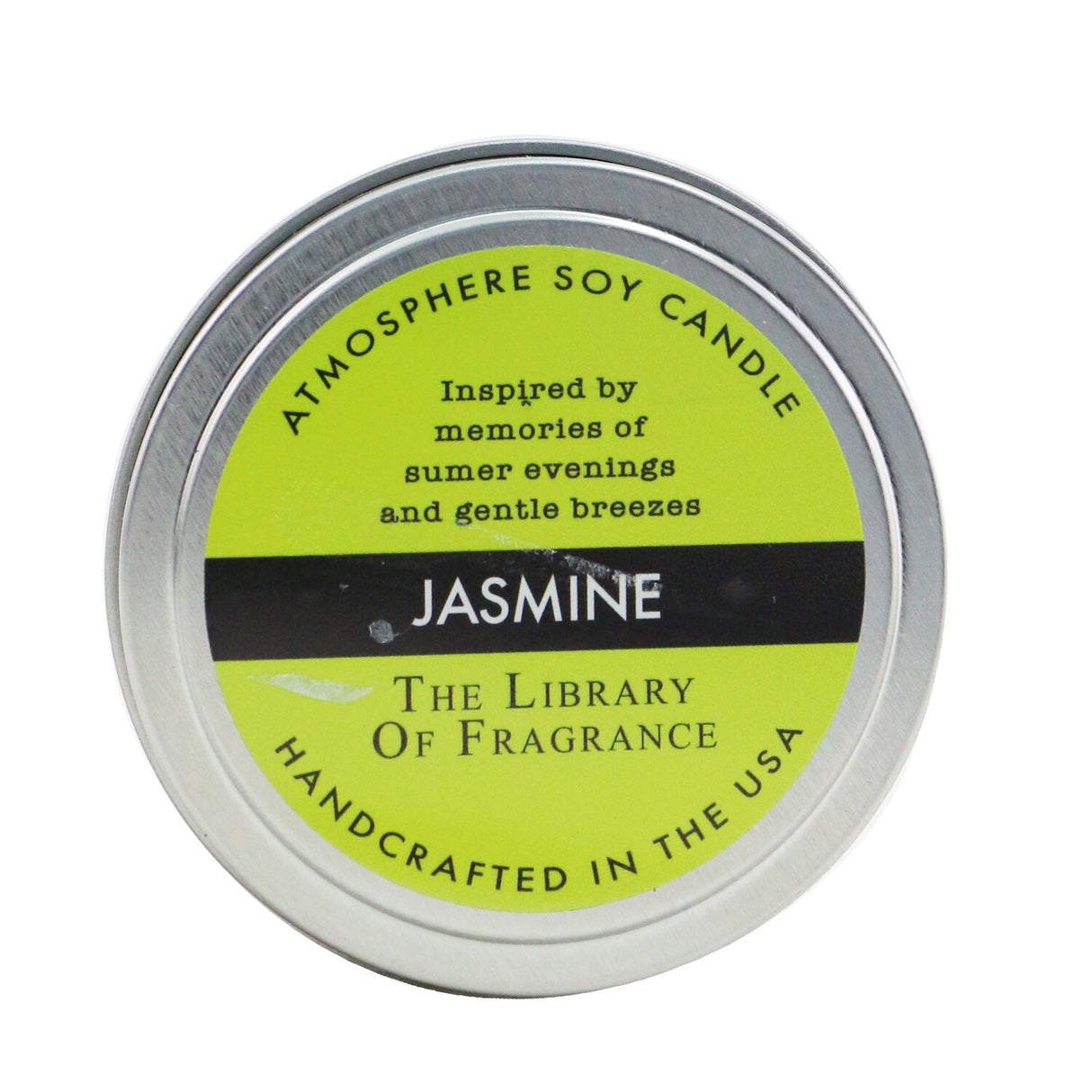 Jasmine soy candle in elegant glass, hand-poured, 170g, infuses spaces with inviting floral fragrance and warm ambiance.