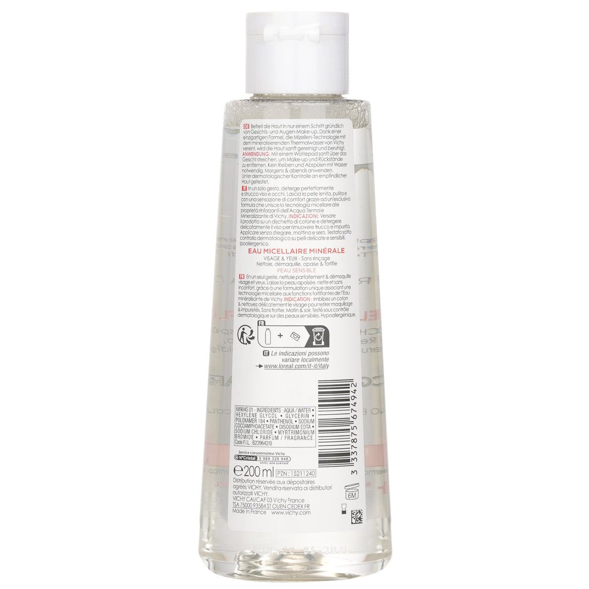Vichy - Purete Thermale Mineral Micellar Water - For Sensitive Skin - 200ml/6.7