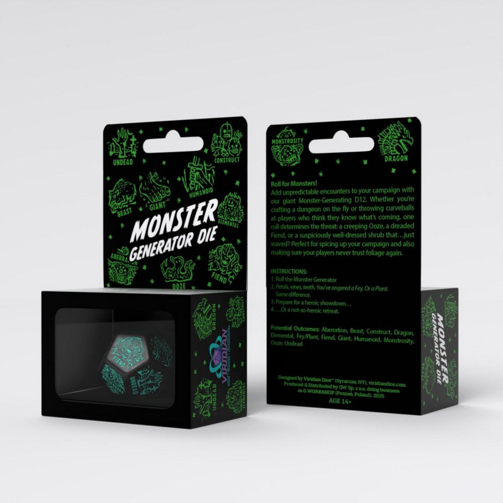 Q Workshop - Monster Generator Die: Black&Turquise