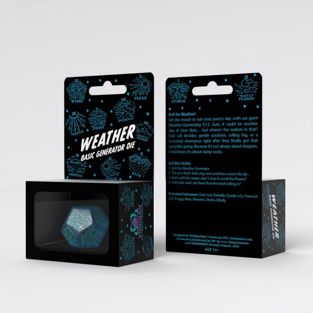 Q Workshop - Weather Generator Die: Shimmering Blue&Turquise