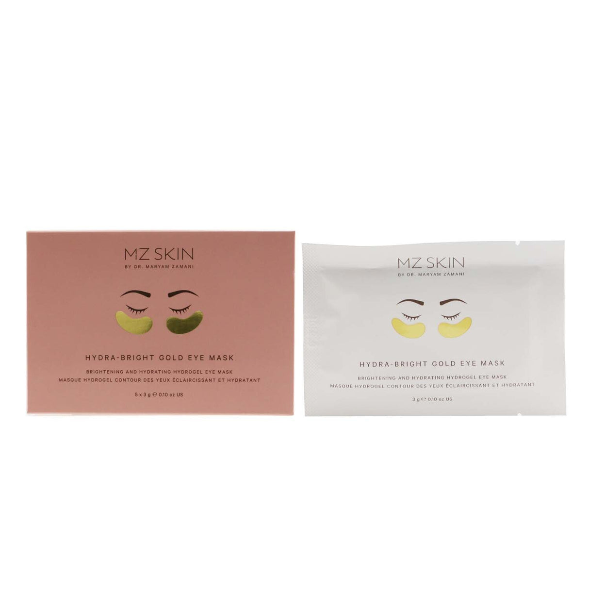 Gold-infused eye mask set designed to hydrate and reduce fine lines, delivering instant radiance and revitalization.