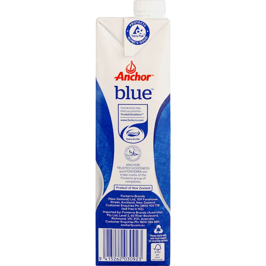 Anchor Uht Milk Blue Top Ctn 1L
