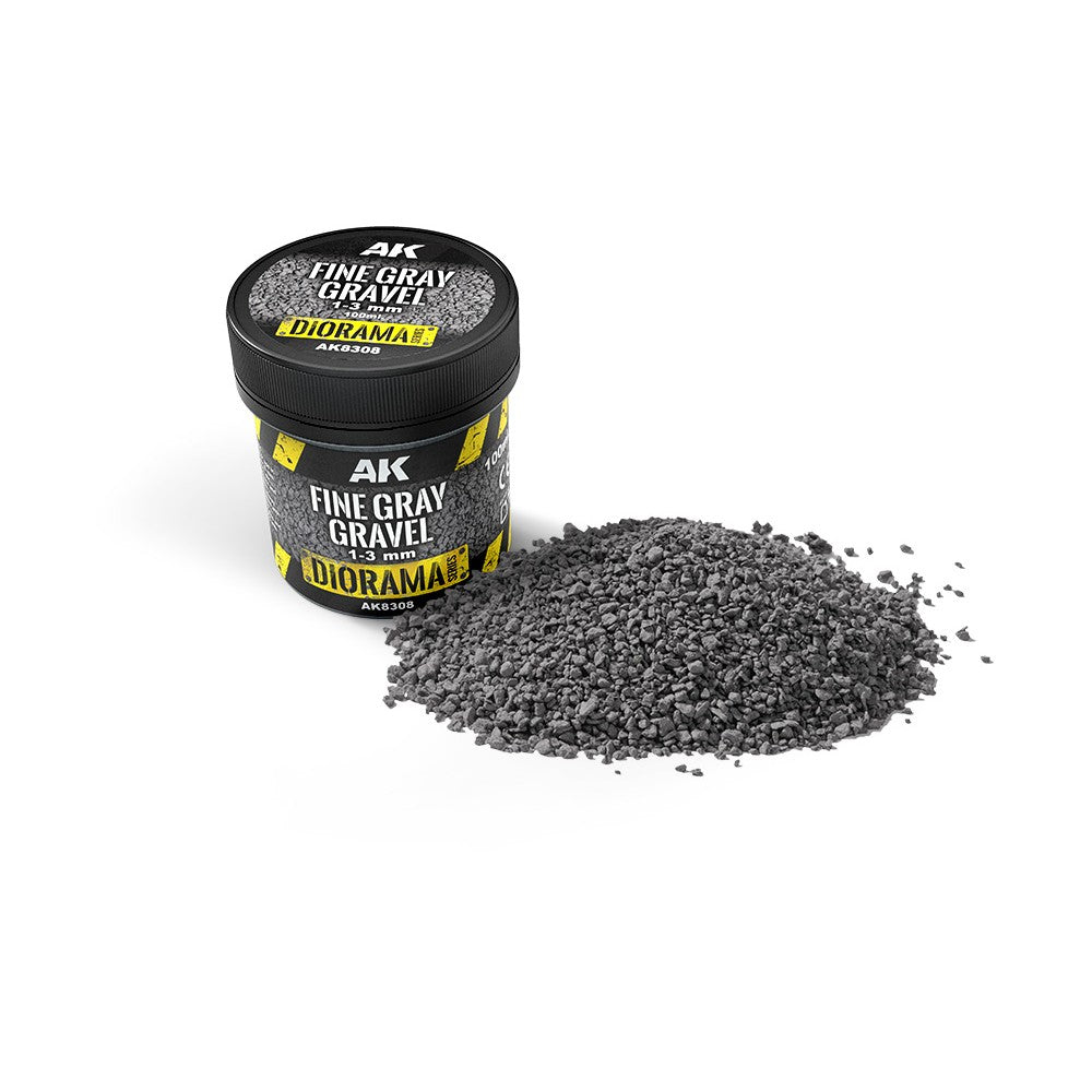 AK Interactive - Dioramas - Fine Gray Gravel 1-3 Mm 100ml