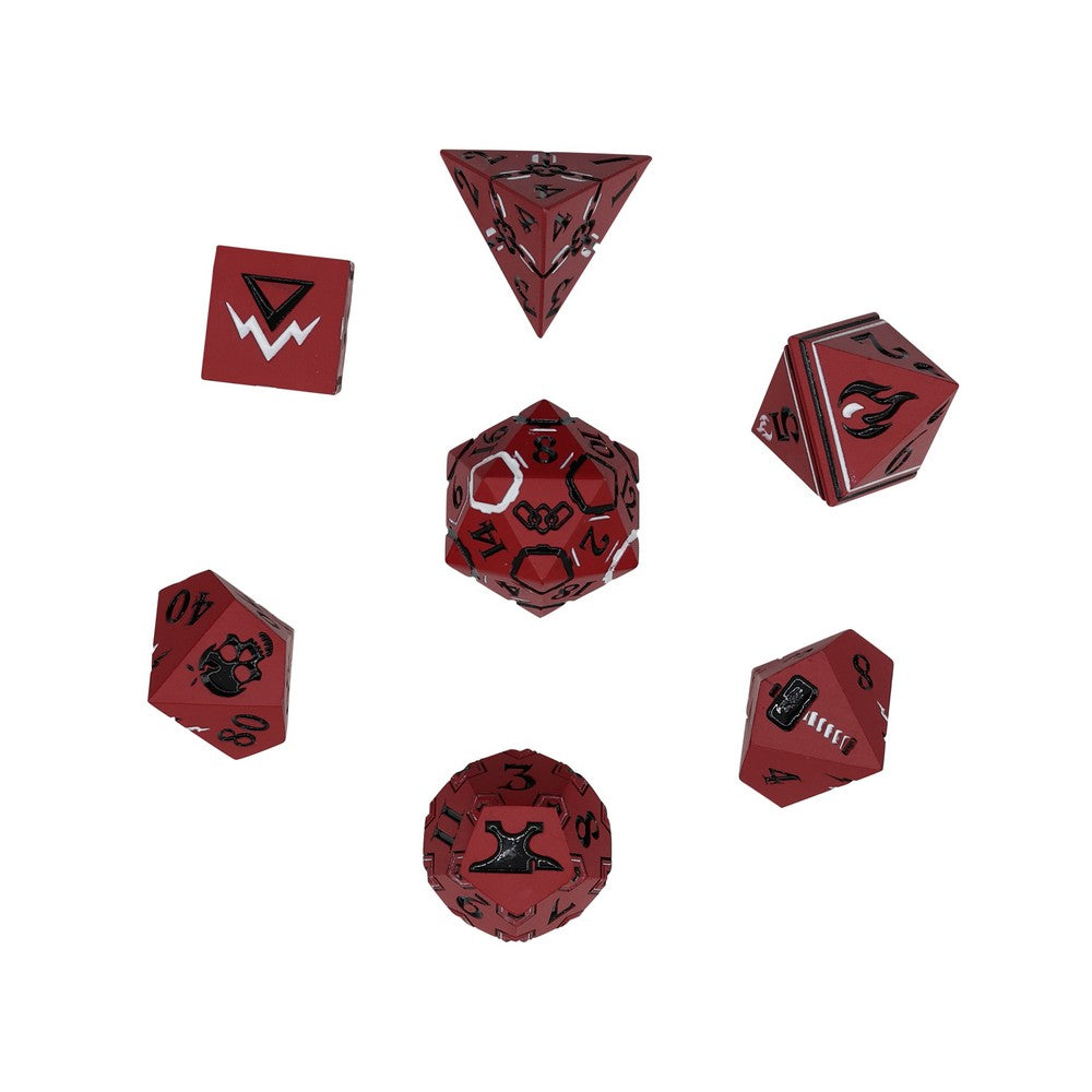 LPG Dice Warrior RPG Set Red/Black
