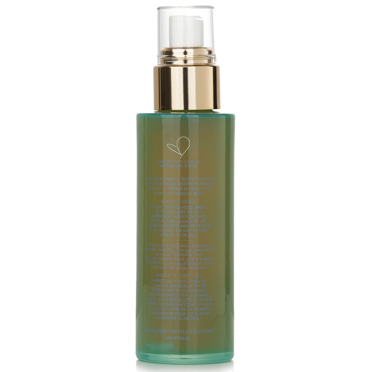 Kora Organics Minty Mineral Hydration Mist in a 100ml bottle, infused with Aloe Vera, Blue Daisy, and sea minerals for radiant skin.