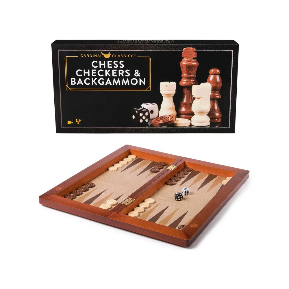 Cardinal - Combo; Backgammon, Chess, Checkers 3-in-1 16"