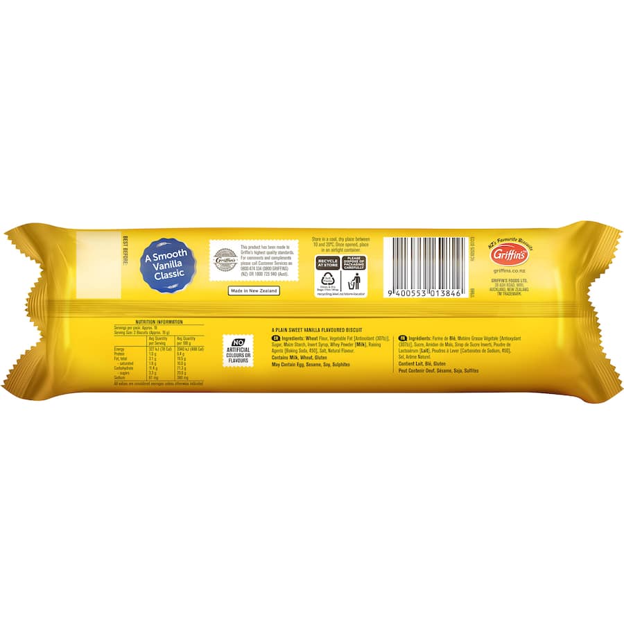 Griffins Biscuits Vanilla Wine Pkt 250g