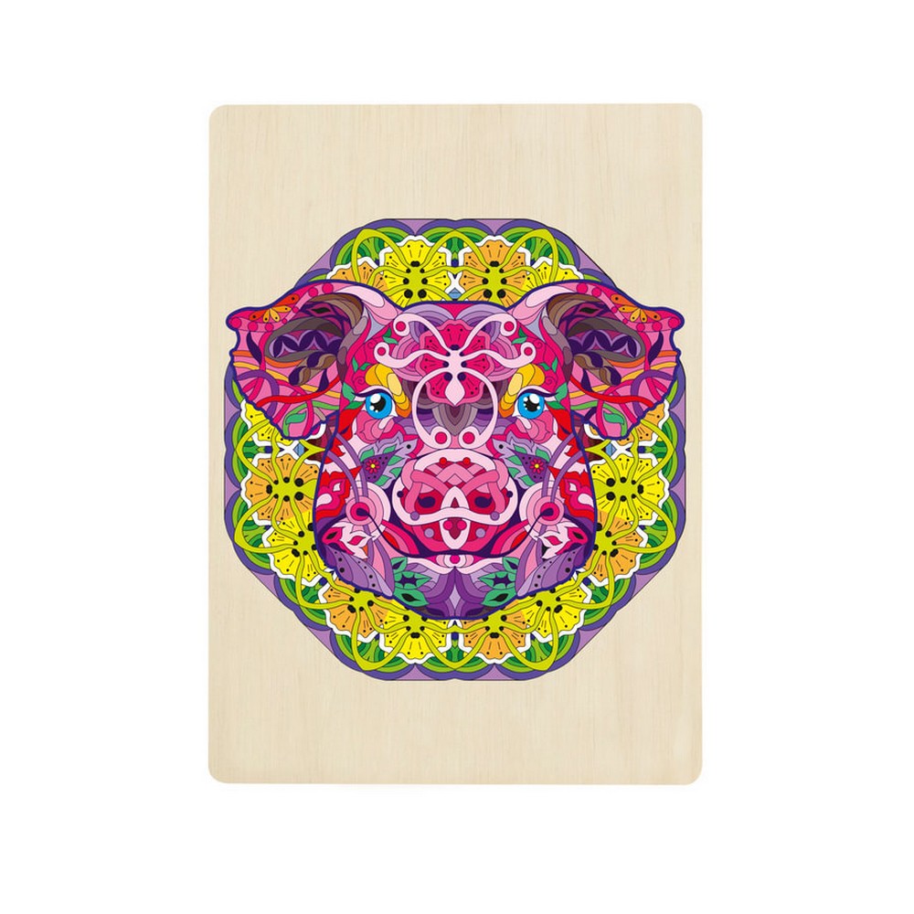 Puzzle - BMS - Pig Wooden Jigsaw 121Pc