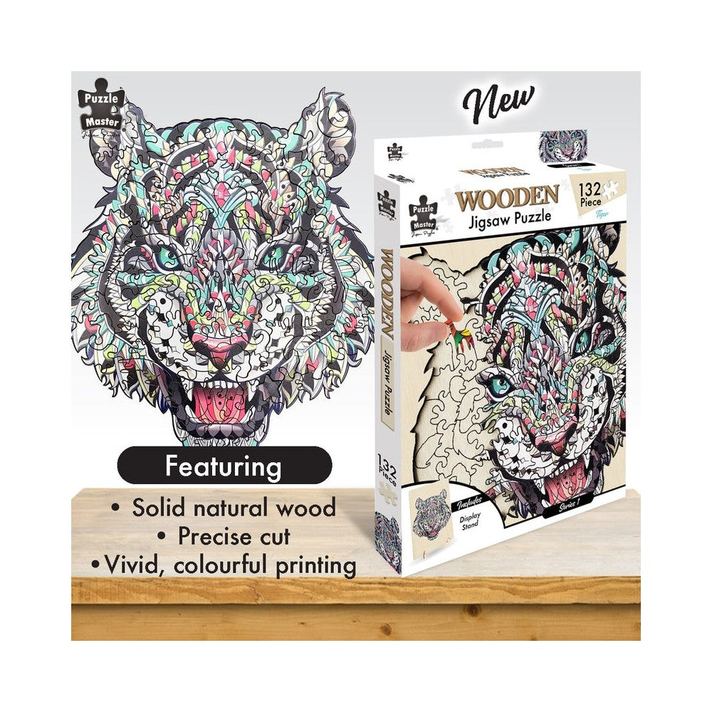 Puzzle - BMS - Tiger Wooden Jigsaw 132Pc