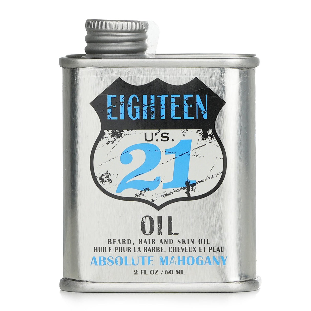 Versatile 18.21 Man Made beard, hair, and skin oil in Absolute Mahogany, nourishing and revitalizing grooming solution for men.