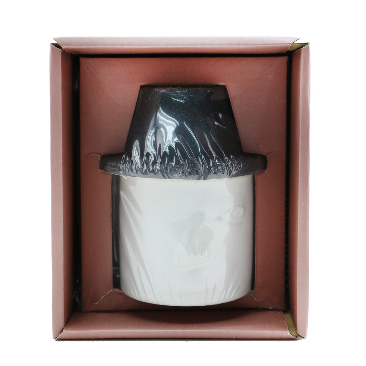 Paddywax Persona Candle in Amber + Smoke, 113g, unique ceramic vessel with whimsical face, comforting aroma, 30-hour burn.