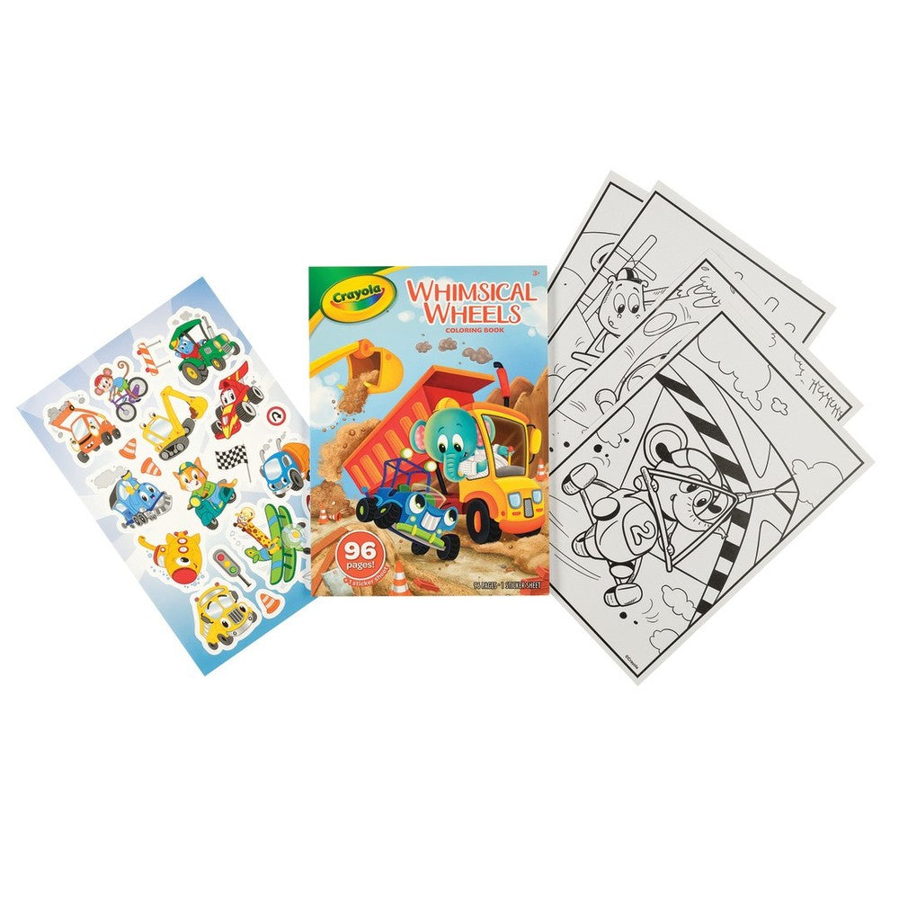 Whimsical Wheels Colouring Book