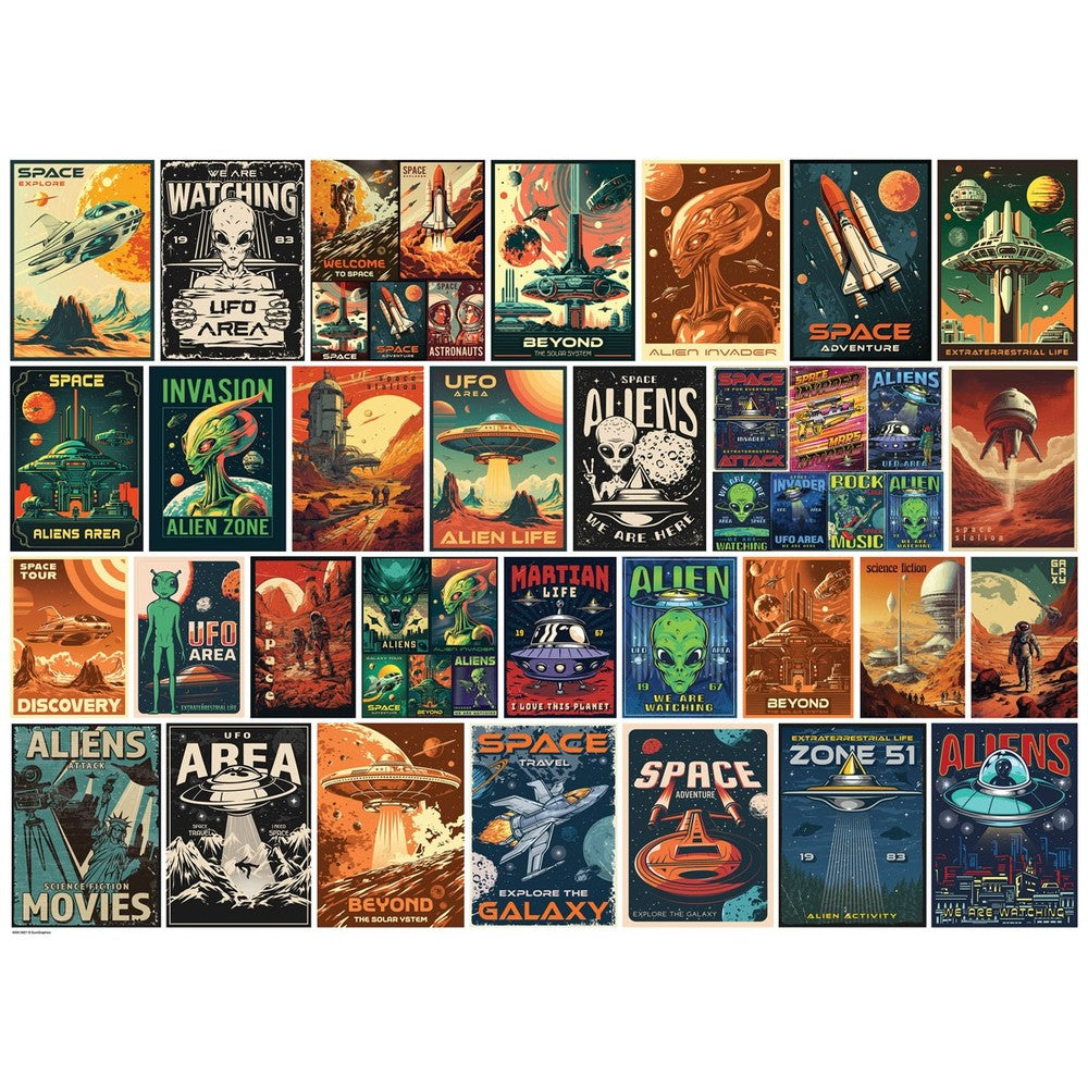 Eurographics - Alien Invasion Collage 1000 Piece - Jigsaw Puzzle