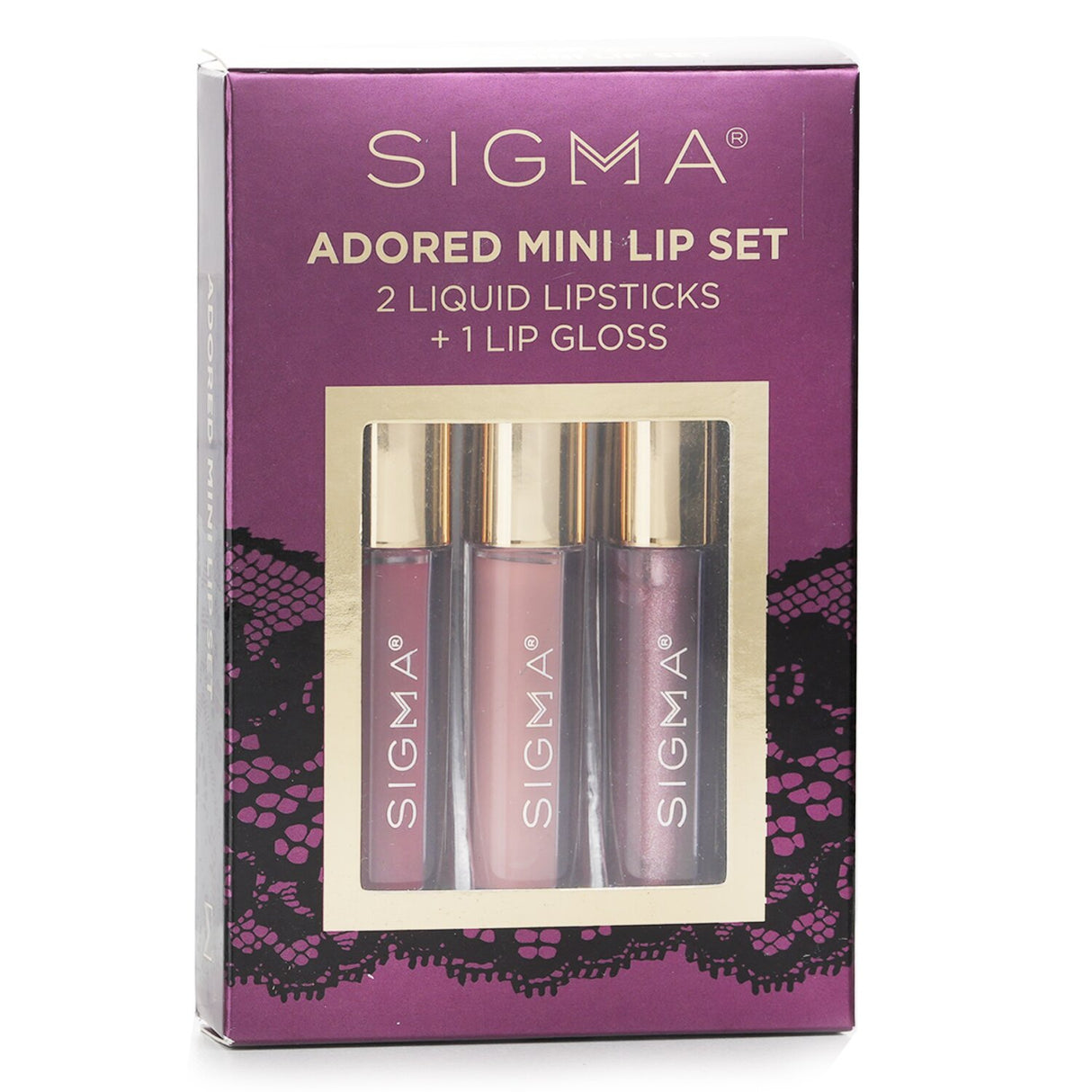 Sigma Beauty - Adored Mini Lip Set (2x Liquid Lipstick + 1x Lip Gloss)  - 3pcs