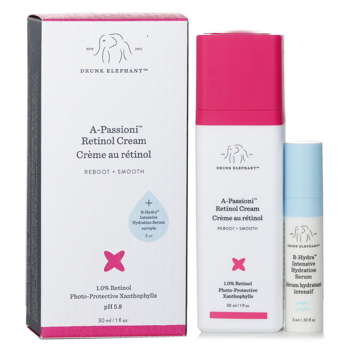 Drunk Elephant A-Passioni Retinol Cream in 30ml tube, combatting fine lines and wrinkles with vegan retinol and superfood ingredients.