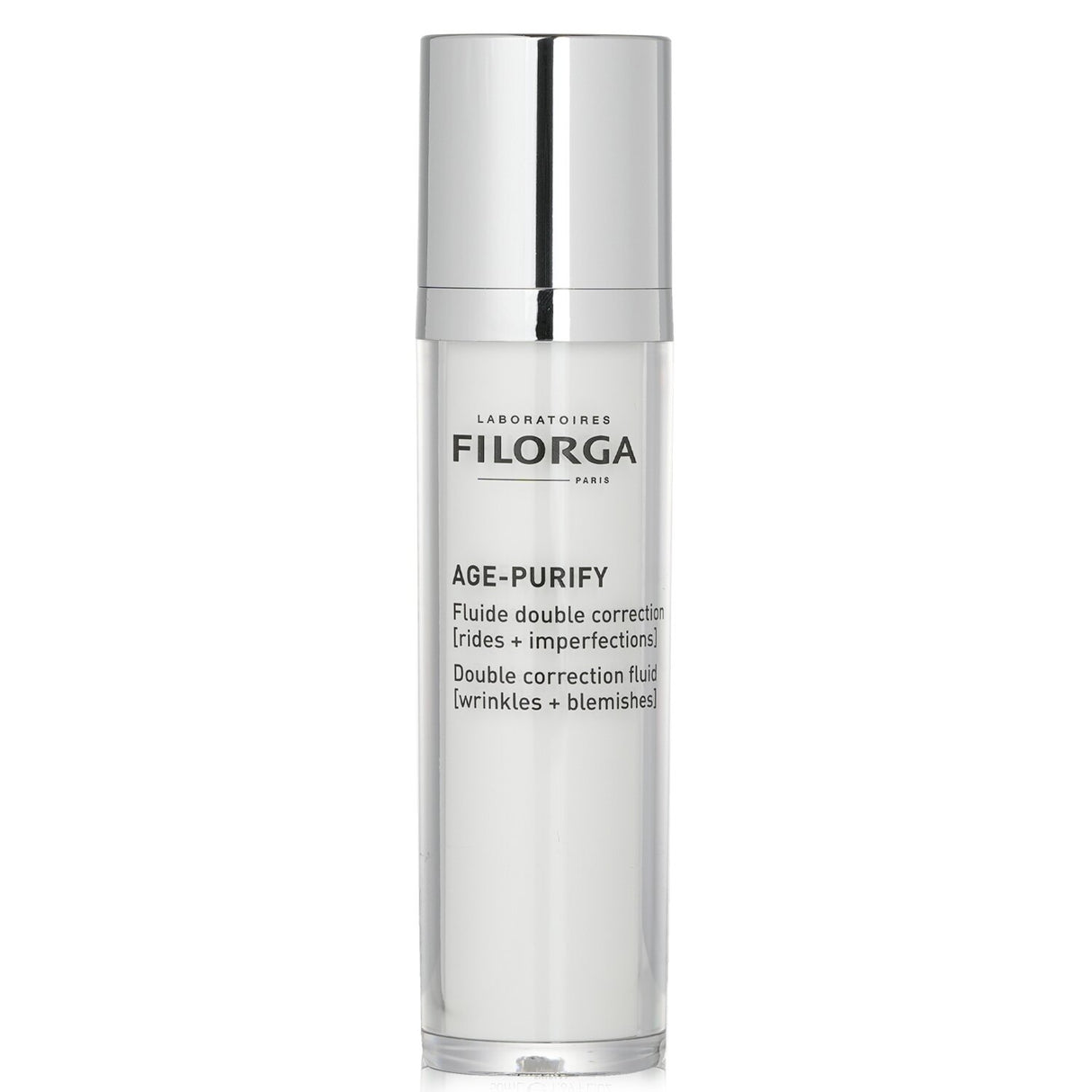 Filorga Age-Purify Double Correction Fluid in a 50ml bottle, targeting wrinkles and blemishes for clear, youthful skin.