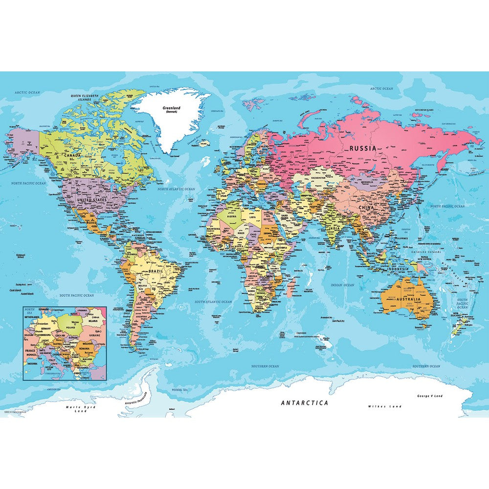 Puzzle - Eurographics - Map Of World 550pc Globe Tin