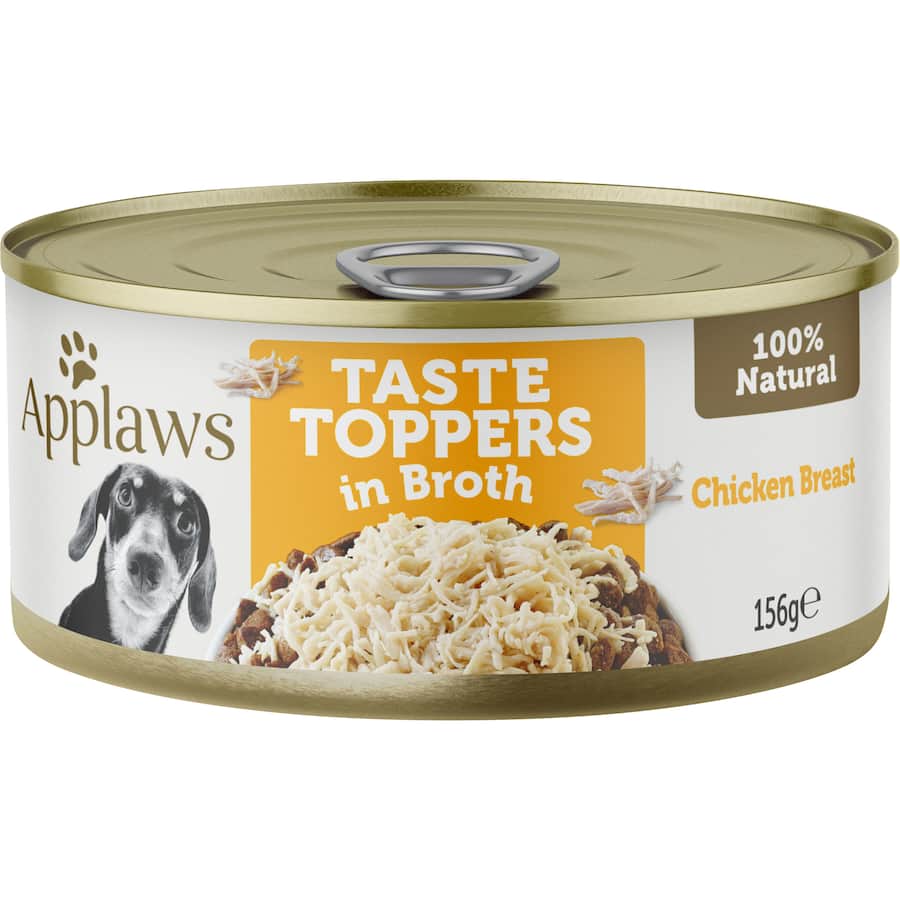 Applaws Taste Toppers Wet Dog Food In Broth Chicken Breast Can 156g