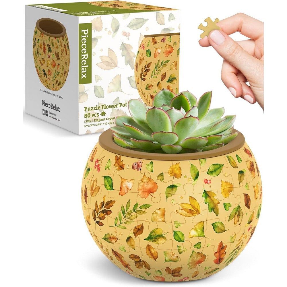 Puzzle - 3D - Flowerpot - Elegant Green