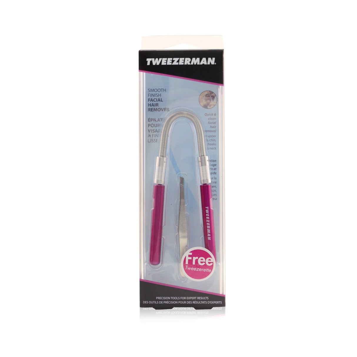 Tweezerman - Smooth Finish Facial Hair Remover - Pink (With Stainless Slant Twee