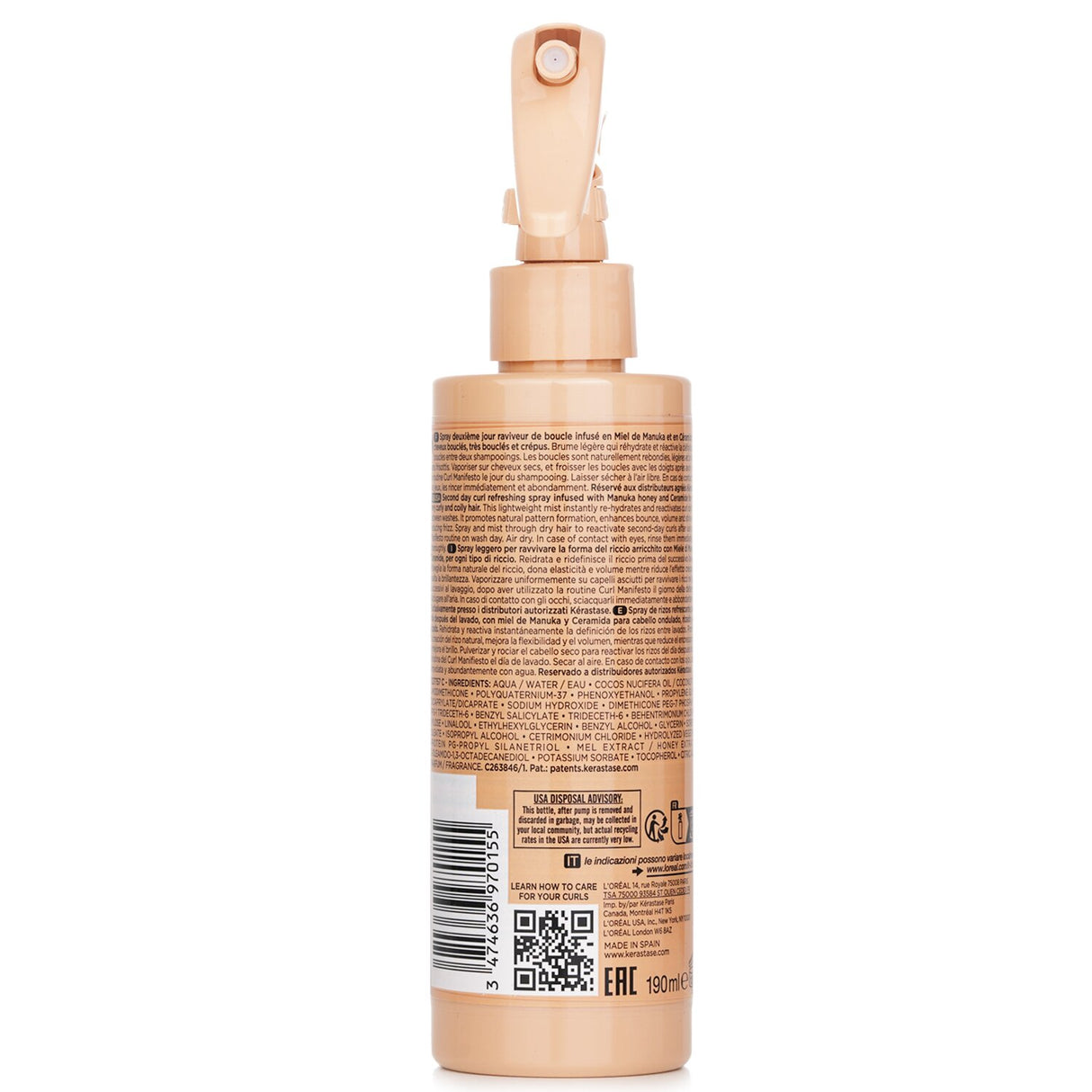 Kerastase - Curl Manifesto Refresh Absolu Second Day Curl Refreshing Spray (For