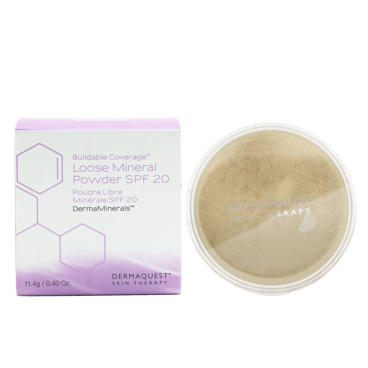 Loose mineral powder with SPF 20 for buildable coverage, luminous finish, and skin-enhancing ingredients, shade #1W.