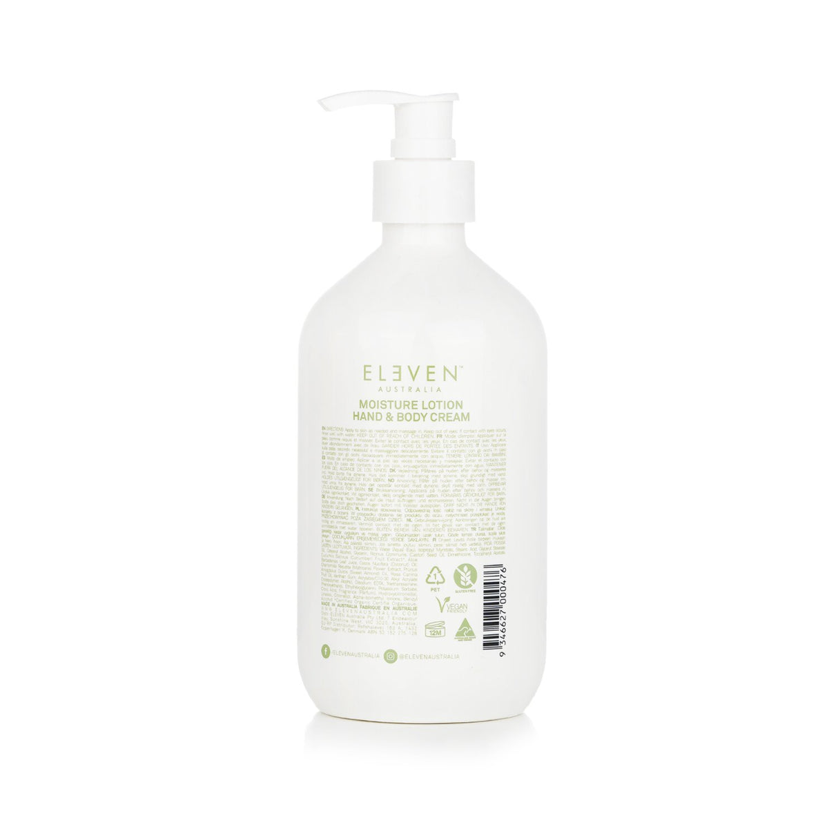 Moisture Lotion Hand & Body Cream in a 500ml bottle, hydrating with aloe, cucumber, coconut oil, and chamomile for smooth skin.