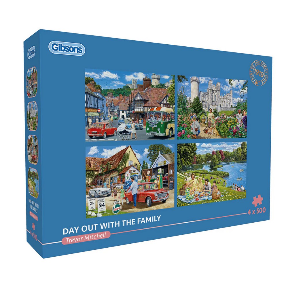 Gibsons - Day Out With Family 4 X 500 Piece - Jigsaw Puzzle